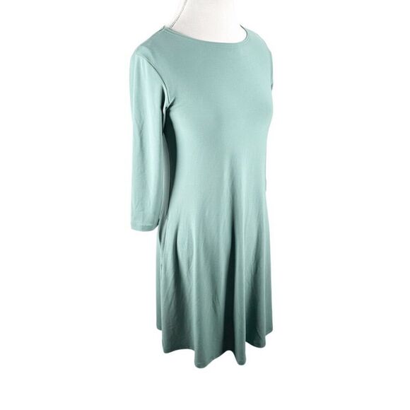 Sympli Canada Tunic Dress Size 4 Sage Lagenlook Flowy Career Travel Comfy Pocket - Picture 2 of 7